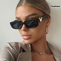 - V-Letter Temple Arms Women' Cat Eye with Anti-Glare Sunglasses ✨