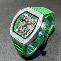 Luxury Men'S Skeleton Tourbillon Diamond Automatic Watch ⏱️