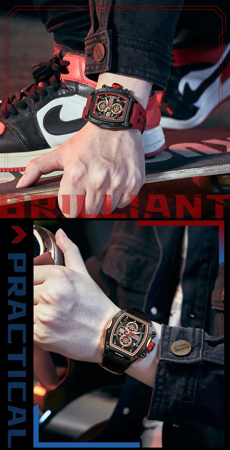 Luxury Rm Style Chronograph Mens Watch With Curved Glass And Openwork Design✨