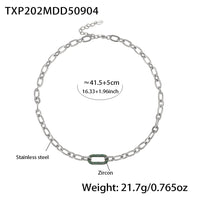 Titanium Steel Jewelry Stainless Steel Micro-pave Zircon Clavicle Necklace And Bracelet ✨