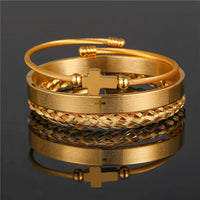 - Luxury Royal King Crown Bracelet Set For Men Stainless Steel Bangle 👑