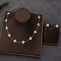 4pcs Luxury Flower Statement Necklace earring ring BraceletJewelry Set 💎