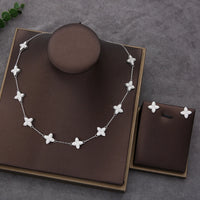 4pcs Luxury Flower Statement Necklace earring ring BraceletJewelry Set 💎