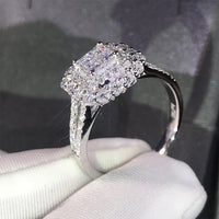 Full Bling Iced Out Micro Pave Crystal Gorgeous Square Shape Women Ring 💍