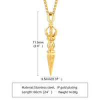 GANDHANRA STAINLESS STEEL VAJRA DAGGER PATRON SAINT AMULET NECKLACE✨