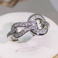 925 sterling silver geometric round winding ring 💍