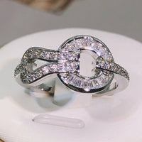 925 sterling silver geometric round winding ring 💍