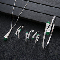 Cubic Zircon 4pcs Waterdrop Jewelry Sets