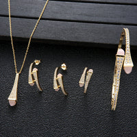 Cubic Zircon 4pcs Waterdrop Jewelry Sets