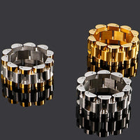 Watch Strap 10MM Wide Chain Bracelet Men Luxury Gold Color Stainless Steel✨