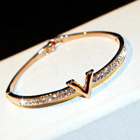 Luxury Micro Inlaid Zircon Word Lady Bracelets for Women Temperament Exquisite ✨