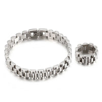 Watch Strap 10MM Wide Chain Bracelet Men Luxury Gold Color Stainless Steel✨