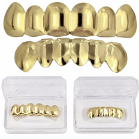 Gold Silver Plated HIP HOP Tooth Grillz Top& Bottom  Teeth Set 🦷