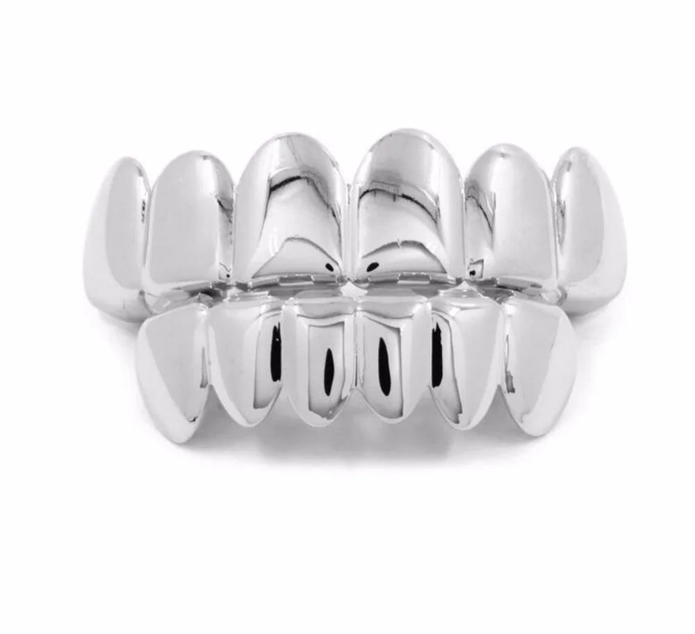 Gold Silver Plated HIP HOP Tooth Grillz Top& Bottom  Teeth Set 🦷