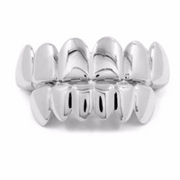 Gold Silver Plated HIP HOP Tooth Grillz Top& Bottom  Teeth Set 🦷