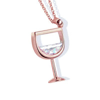 Zircon Crystal Wine Cup Pendants Women Neck Jewelry 💎