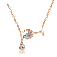Zircon Crystal Wine Cup Charm Necklace Choker 💎