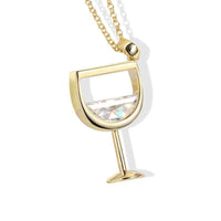 Zircon Crystal Wine Cup Pendants Women Neck Jewelry 💎