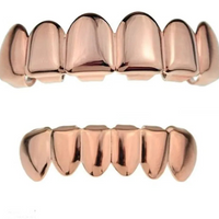 Gold Silver Plated HIP HOP Tooth Grillz Top& Bottom  Teeth Set 🦷