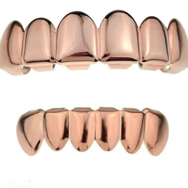 Gold Silver Plated HIP HOP Tooth Grillz Top& Bottom  Teeth Set 🦷