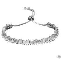 Cubic Zirconia Man And Women Baguette Bracelet Bangle Cuff Copper 💎