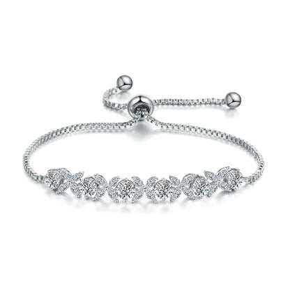 Cubic Zirconia CZ Crystal Adjustable Flower Bracelets 💎