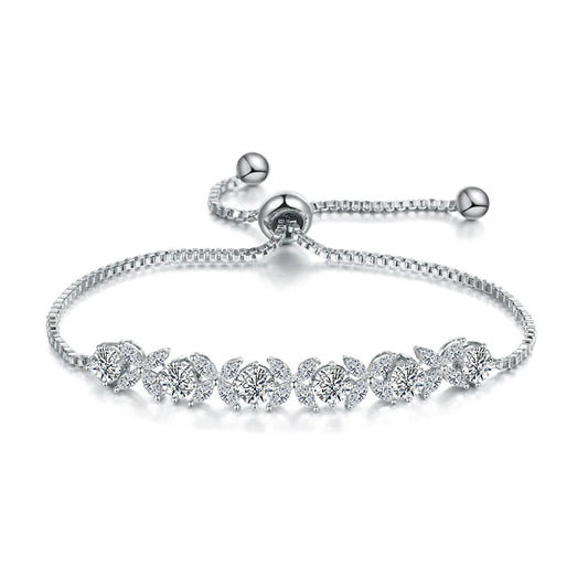 Cubic Zirconia CZ Crystal Adjustable Flower Bracelets 💎