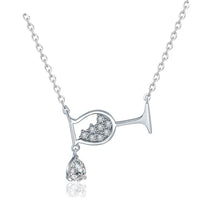 Zircon Crystal Wine Cup Charm Necklace Choker 💎