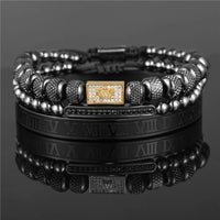- Luxury Royal King Crown Bracelet Set For Men Stainless Steel Bangle 👑