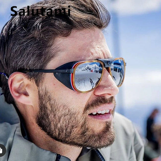 PU Leather Frame Punk Luxury Brand Black Steampunk Round Eyewear ✨