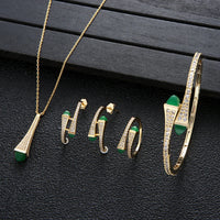 Cubic Zircon 4pcs Waterdrop Jewelry Sets
