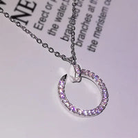 Full Diamond Nail Necklace Luxury Curved Nail Round Pendant 💎