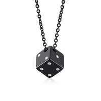 Vnox Men's Cool Cube Dice Style Necklaces Stainless Steel Male Lucky Chain✨