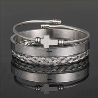 - Luxury Royal King Crown Bracelet Set For Men Stainless Steel Bangle 👑