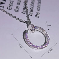 Full Diamond Nail Necklace Luxury Curved Nail Round Pendant 💎