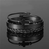 - Luxury Royal King Crown Bracelet Set For Men Stainless Steel Bangle 👑
