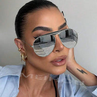 Oversized Pilot Sunglasses Women Top Quality Mirror Driving Cool Sunglasses 🕶️
