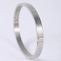 New Luxury Titanium Steel Bracelet Men 3 Colors Roman Alphabet Element Bangle ✨