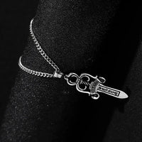 CRH Knight Star Large Sword Pendant Men's Punk Versatile Long Necklace ⚜️