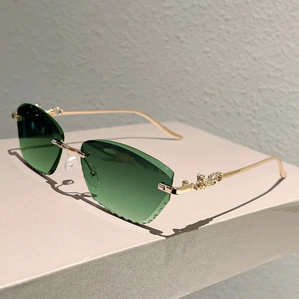 Luxury Brand Designer Diamond Cutting Rimless 🕶️