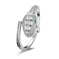 Luxury Banquet  Women's Snake-shaped Diamond-encrusted Bangle Quartz Watch 💎