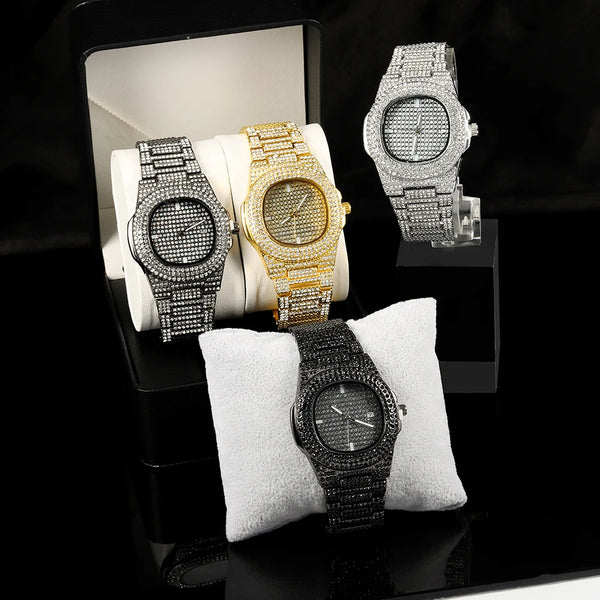 Full Diamonds Wrist Watch Bundled Jewelry Gift Box 💎