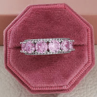 Luxury Fashion Pink Engagement Wedding Band Eternity Ring 💍