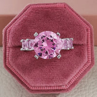 Luxury Fashion Pink Engagement Wedding Band Eternity Ring 💍