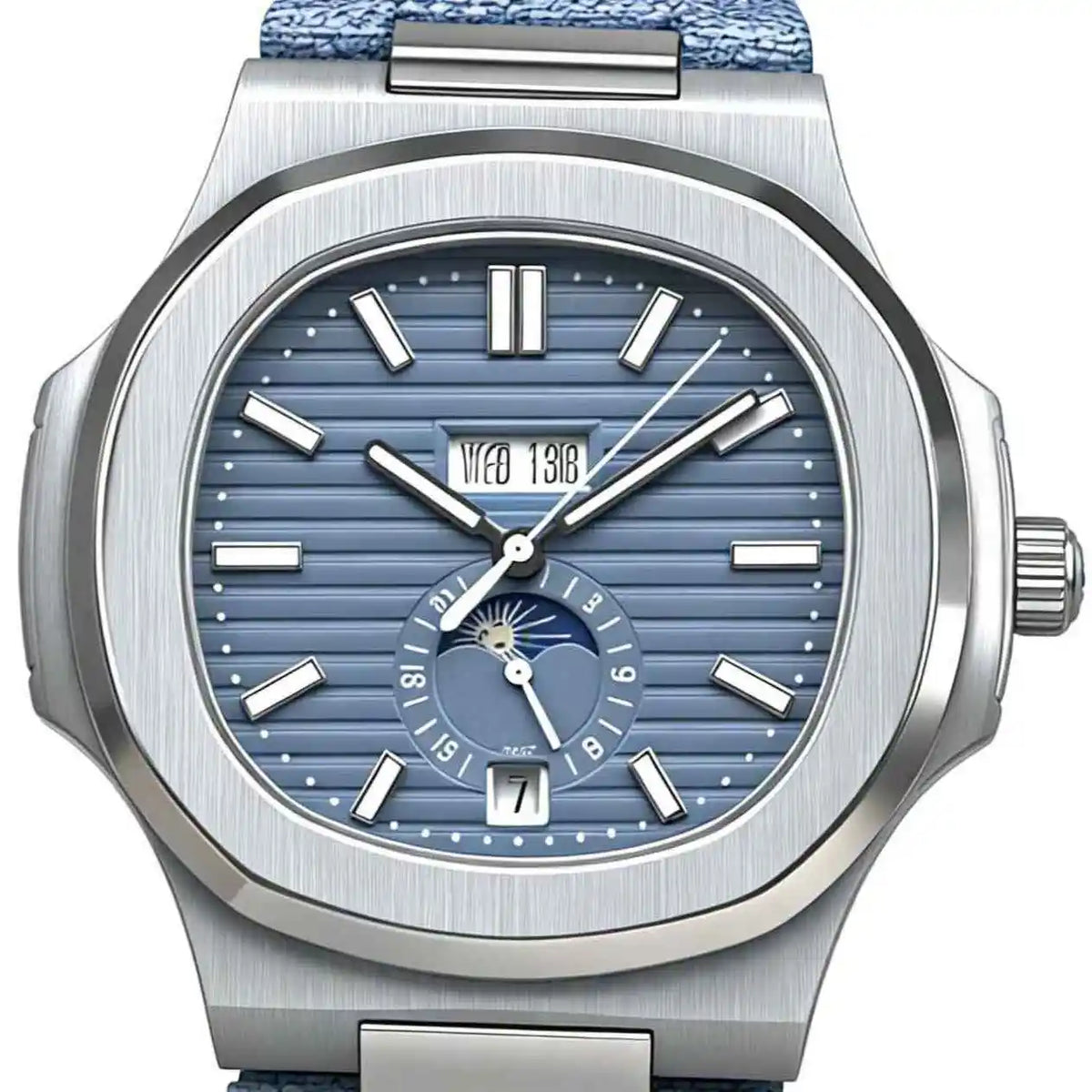 Luxury 40mm men watch with blue dial