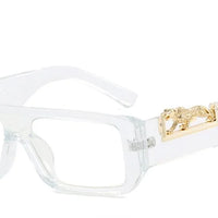 Square Frame One-piece Narrow-Brimmed Leopard Sunglasses 🕶️