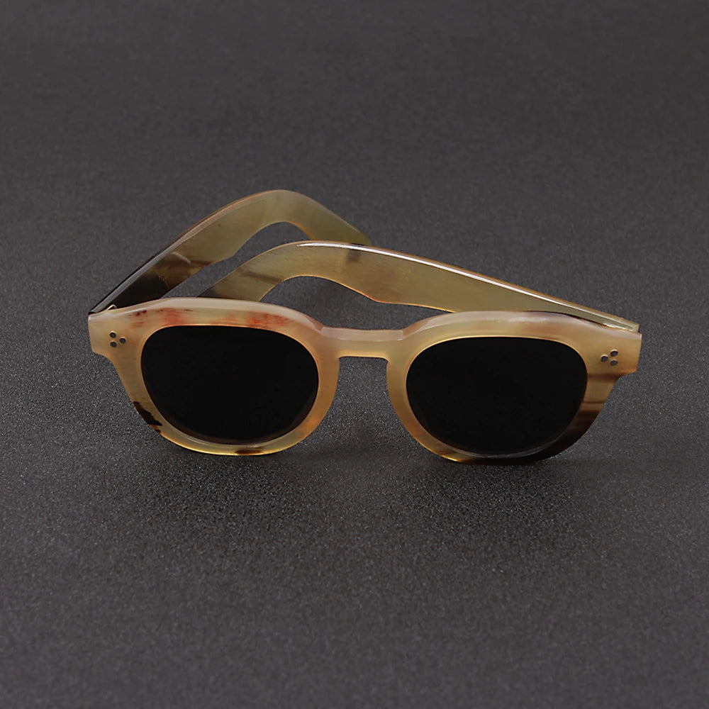 Brand fashion classic three nail glasses sunglasses handmade custom natural horn plate