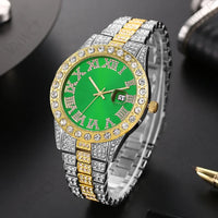 Luxury Men Watch Diamond Watch 2pcs Wrist Male Watch Rhinestone 💎