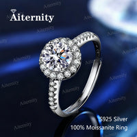 Moissanite Women's Ring Real 925 Sterling Silver D Color Heart-shaped Shining Ring 💍