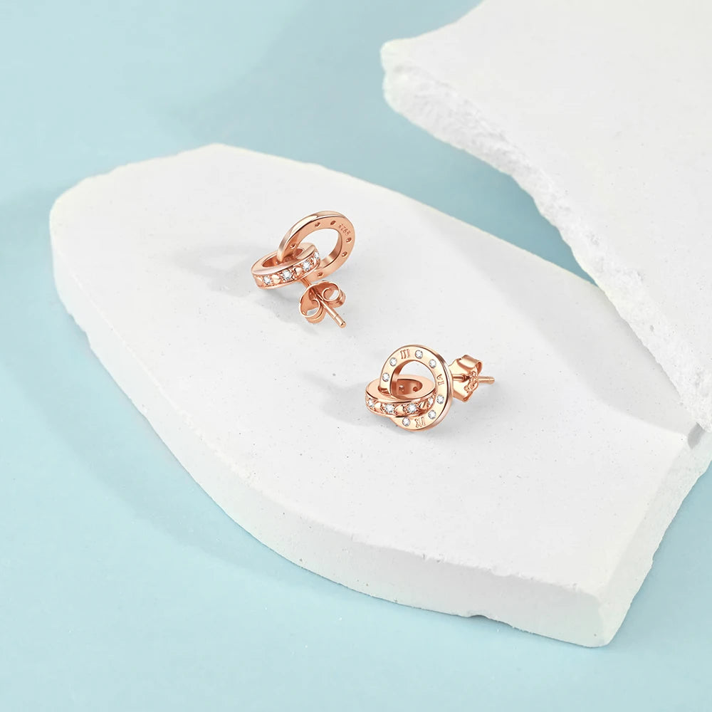 Rose Gold Series 925 Sterling Silver Flamingo Giraffe Star and Moon Flower Earrings ✨
